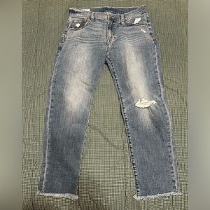 GAP Mid Rise Girlfriend Mid Rise Ripped Jeans- Size 27
